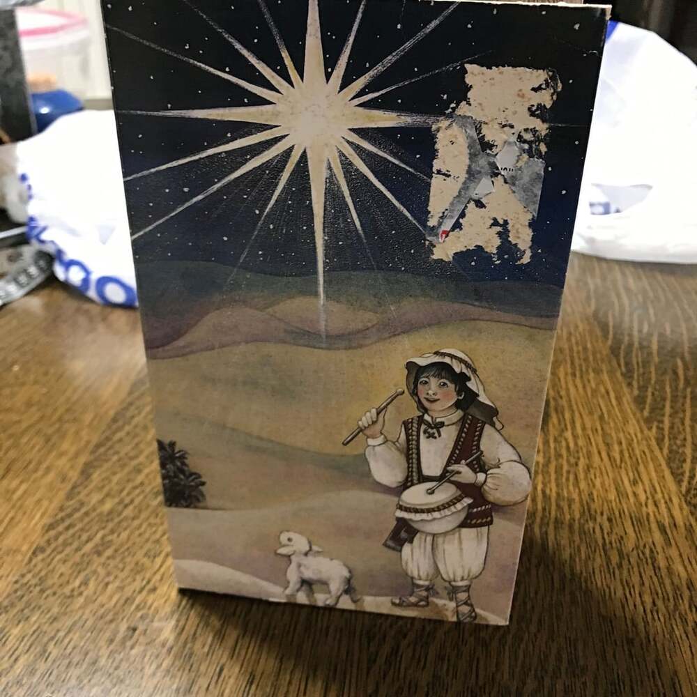 1997 Vintage Little Drummer Boy Christmas Gift Box - Star of Bethlehem Illustrat